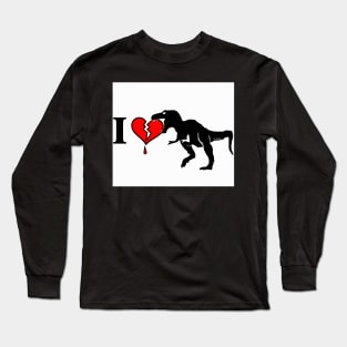 Dinosaur Eat Heart Long Sleeve T-Shirt